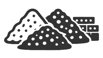 Schüttgut Baustoffe Sand Kies Schotter Icon für Schüttgut Baustoffe wie Sand Kies Schotter und Splitt
